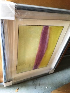 # 009 Abril 2017 enmarcado Contemporáneo púrpura verde pintura original sobre papel