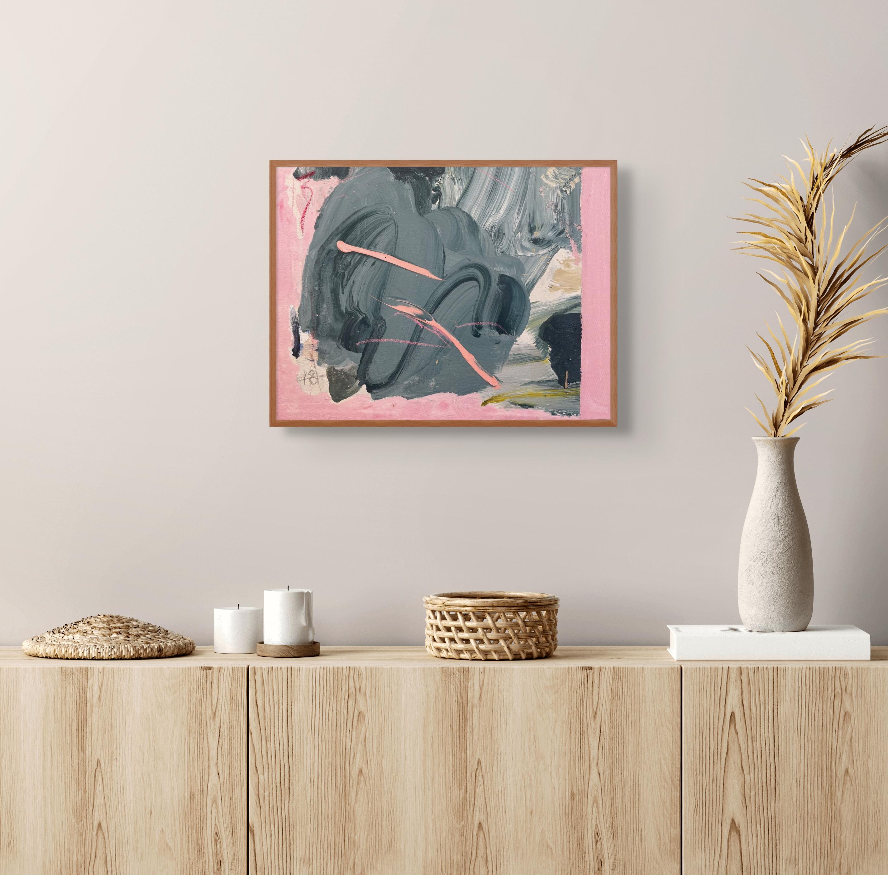 Venus (Abstract painting) - Gray Abstract Painting by Marcus Aitken