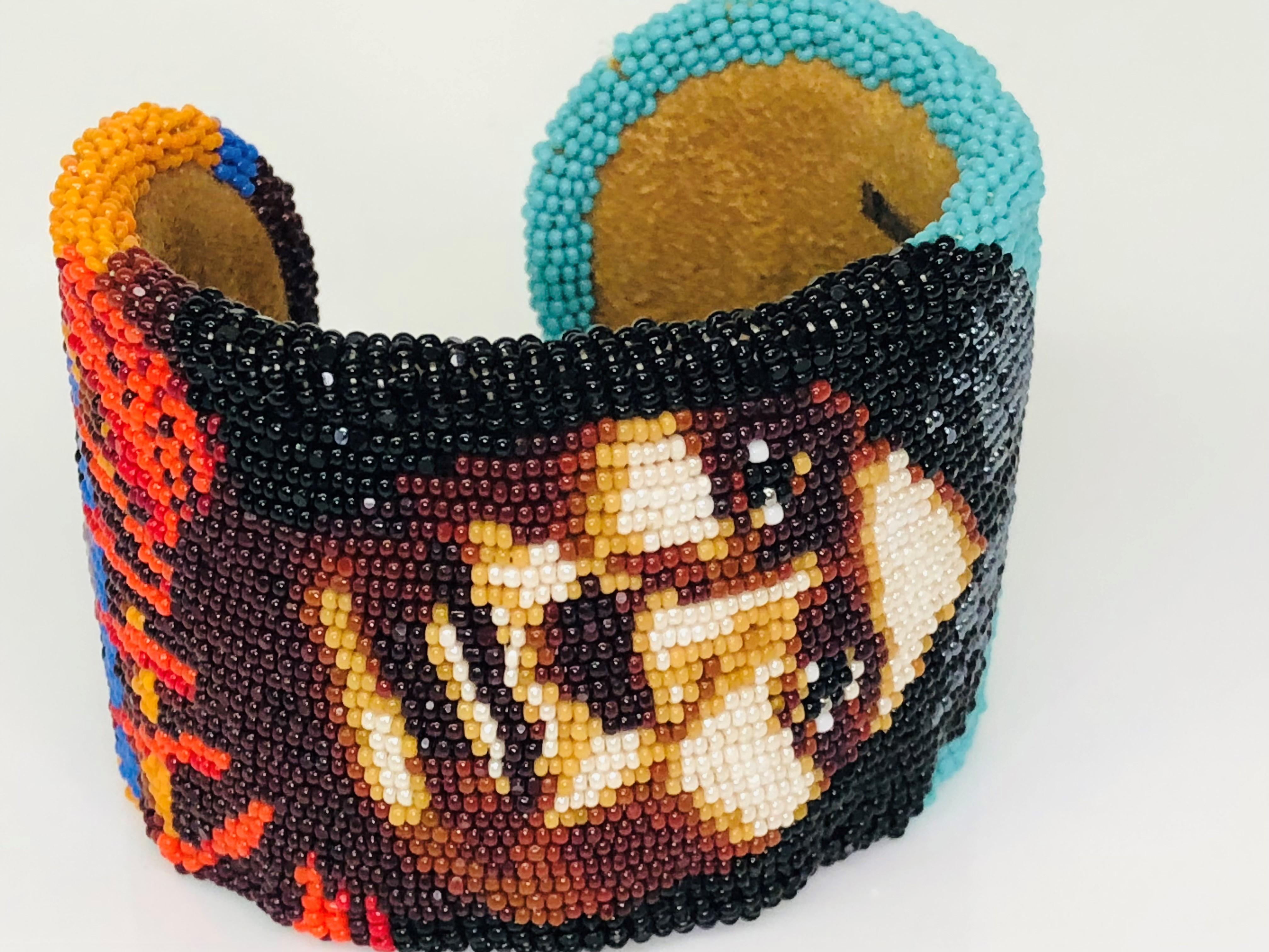 native american beaded cuff bracelet