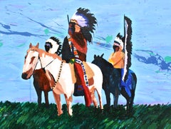 "The Delegation Returns, " Acrylic on Canvas Painting by Marcus Amerman, 1987