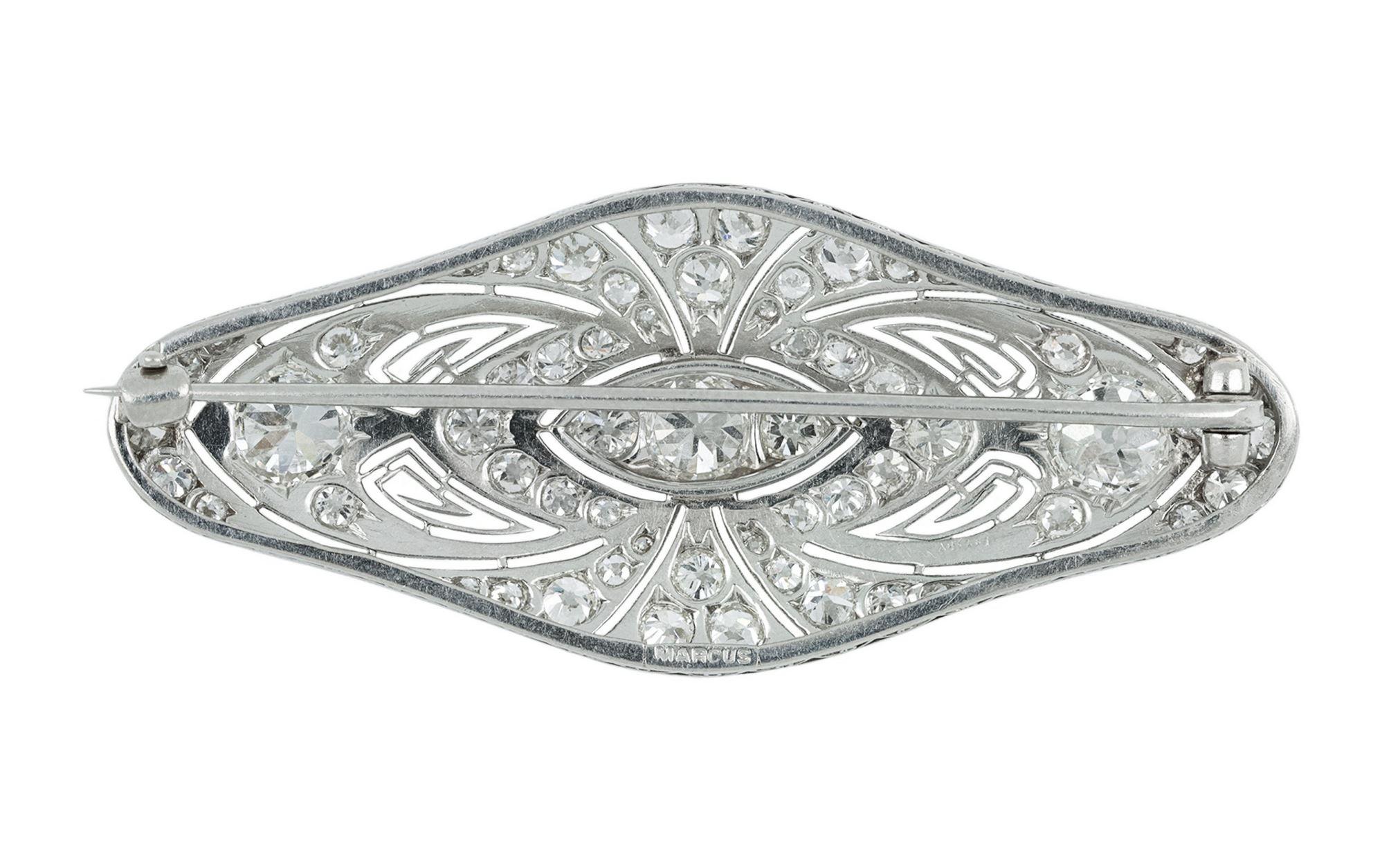 Broche en diamants de Marcus & Co., américaine, vers 1915. Bon état - En vente à London, GB
