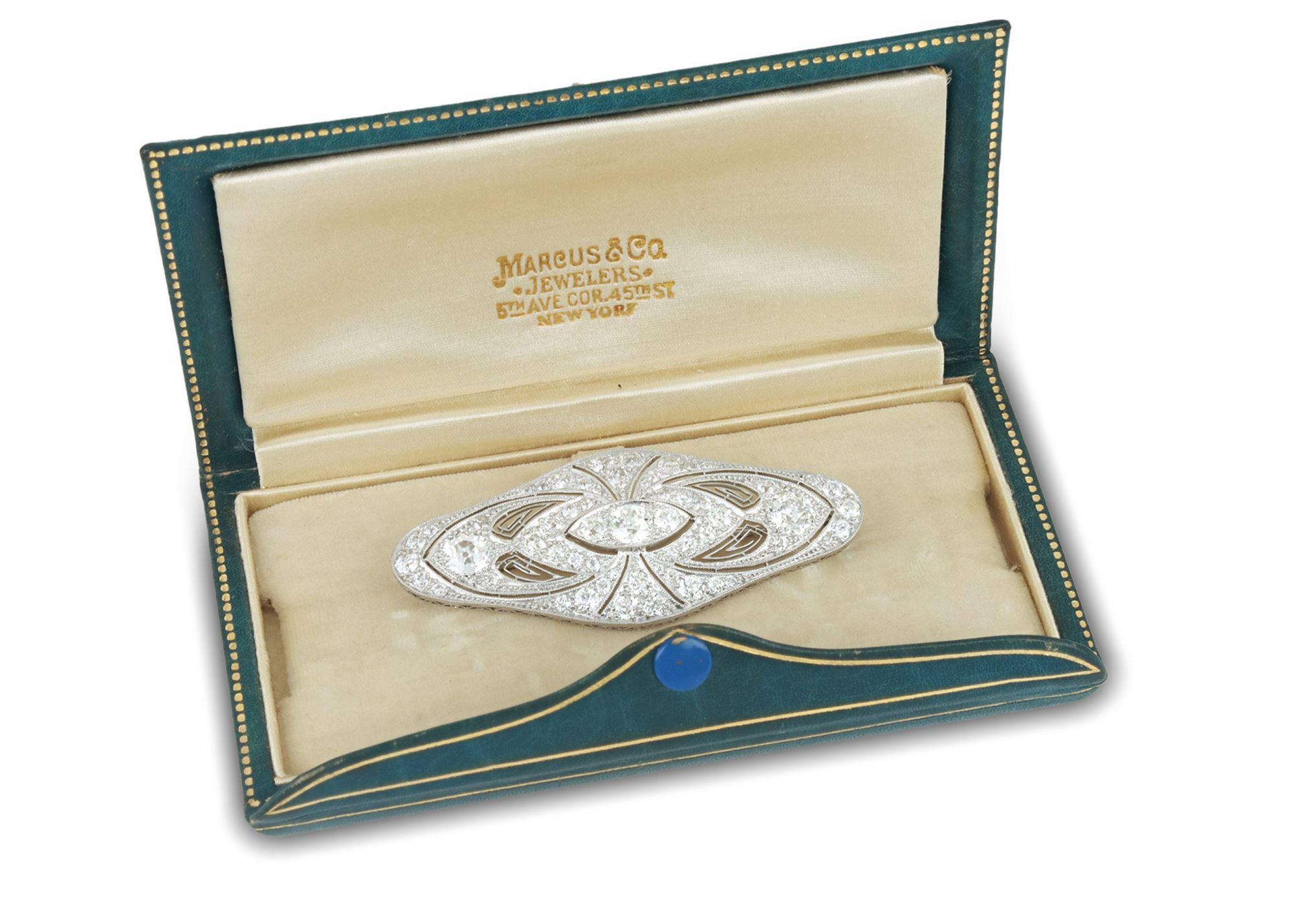 Broche en diamants de Marcus & Co., américaine, vers 1915. Unisexe en vente