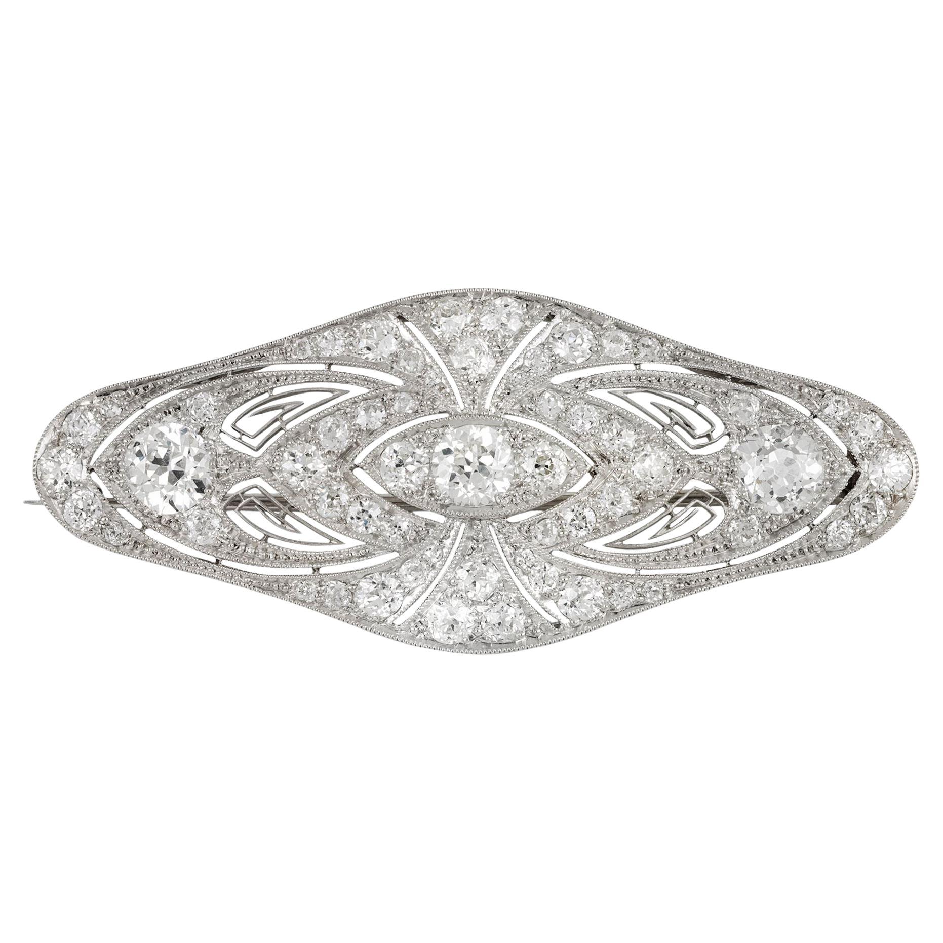 Marcus and Co. diamond brooch, American, circa 1915.