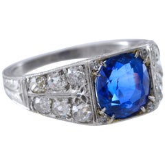 Marcus Art Deco Sapphire, Diamond and Platinum