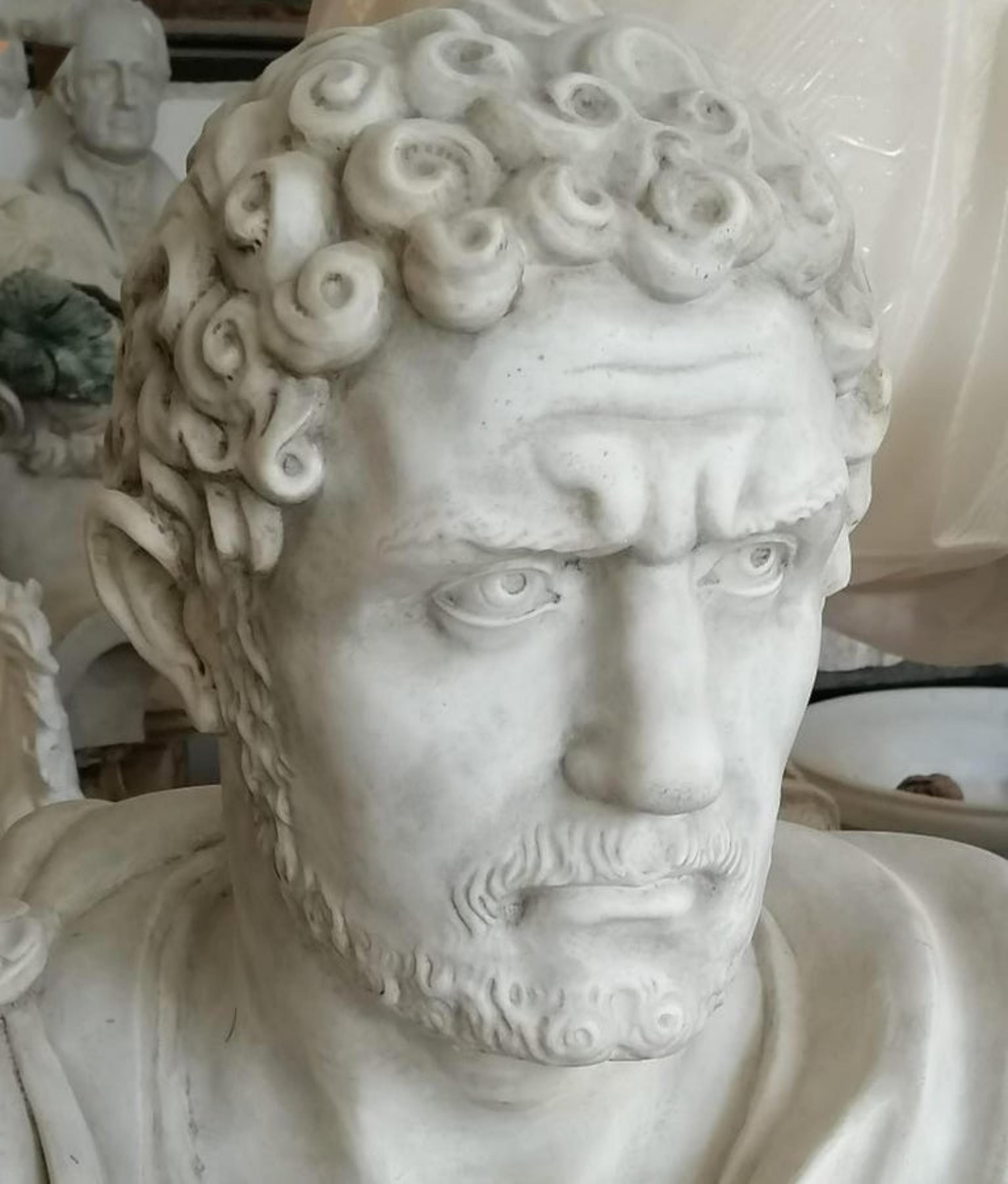 Sculpture en marbre de Carrare Caracalla Began, Aurelius Antoninus, 20e siècle Bon état - En vente à Madrid, ES