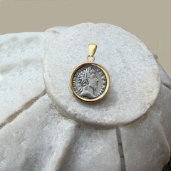 MARCUS AURELIUS Authentic Ancient Roman Coin 18 Kt Gold Pendant