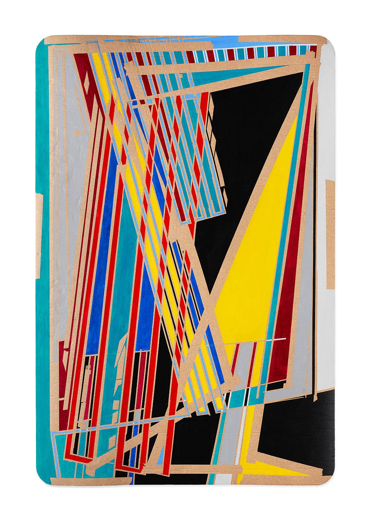 Marcus Centmayer – „010_1 Flood of Images“ – abstrakte Acrylarbeit auf Karton