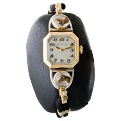 Marcus & Co. 18Kt Gold CUSTOM MADE Reitsportthema  Uhr ca. 1930er Jahre