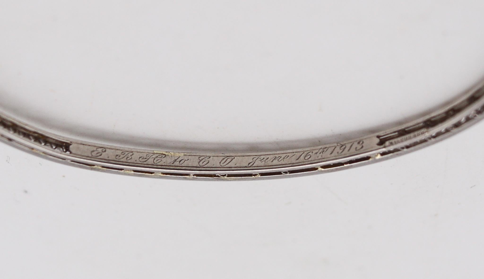 Marcus & Co. 1910 Edwardianischer Armreif aus Platin mit 3,16 Gesamtkaratgewicht in Diamant Damen im Angebot