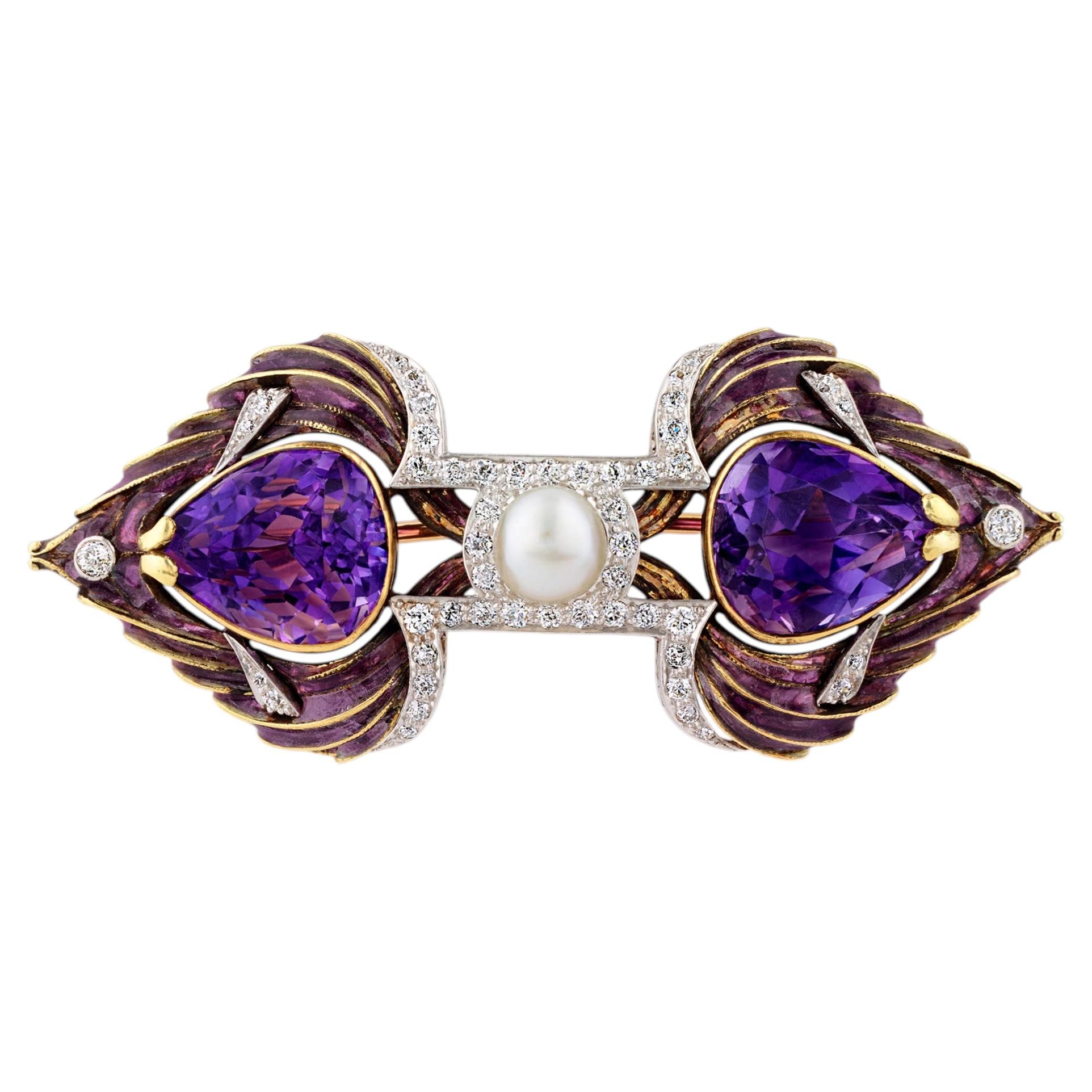 Marcus & Co. Amethyst Brooch