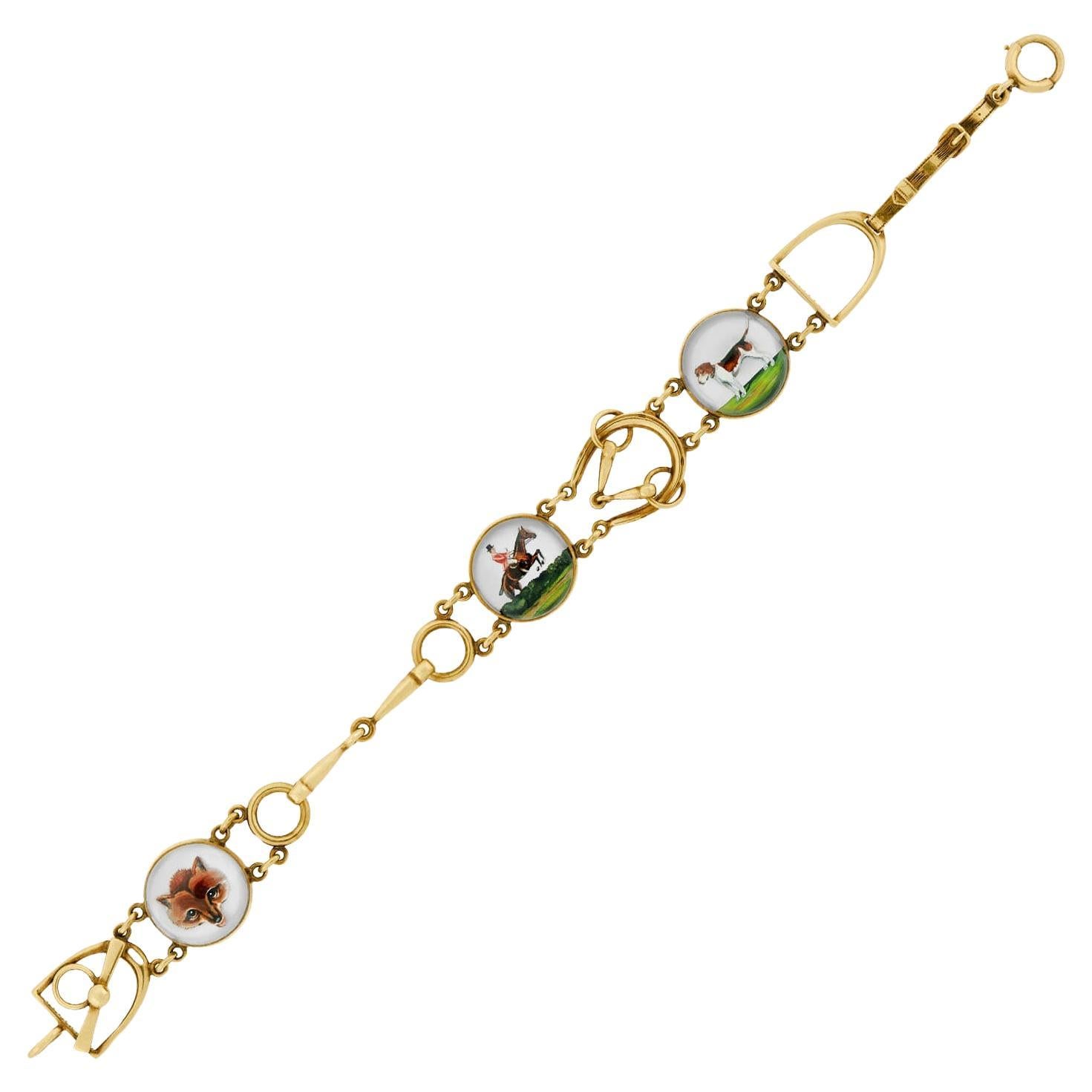 MARCUS & CO. Bracelet Art déco en cristal Essex 14 carats en vente