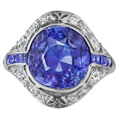 Marcus & Co. Art Deco AGL No-Heat Ceylon Sapphire Ring