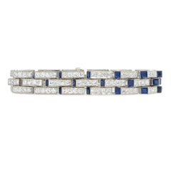 Marcus & Co. Art Deco diamond and sapphire "Escalier" bracelet