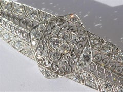 Marcus & Co. Art Deco Diamond Platinum Filigree Brooch