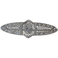 Antique Marcus & Co. Art Deco Diamond Platinum Filigree Brooch