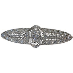 Marcus & Co. Art Deco Diamond Platinum Filigree Brooch