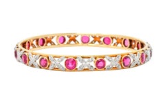 Marcus & Co. Edwardian 10.1 Carat Spinel Diamond Platinum 18 Karat Gold Bracelet
