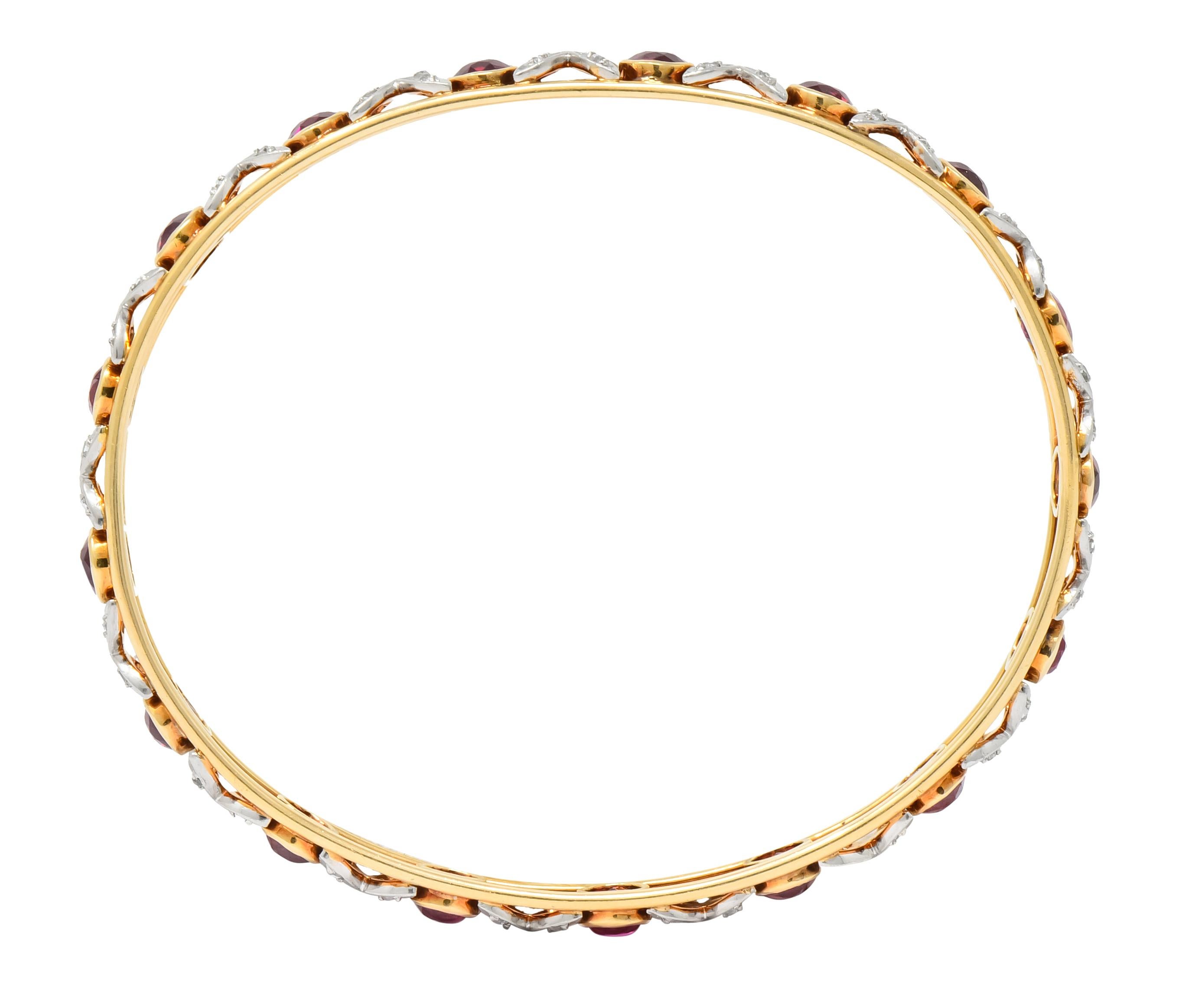Women's or Men's Marcus & Co. Edwardian 10.1 Carat Spinel Diamond Platinum 18 Karat Gold Bracelet