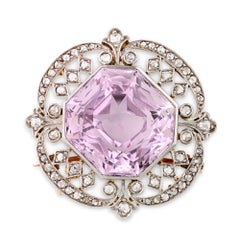 Marcus & Co. Edwardian Kunzite Pendant Brooch