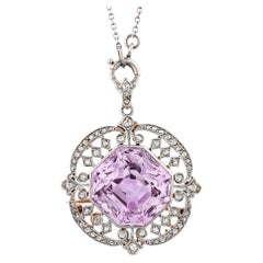 Marcus & Co. Edwardian Kunzite Pendant Brooch