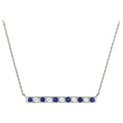 Marcus & Co. Edwardian Sapphire and Diamond Conversion Bar Pendant Necklace