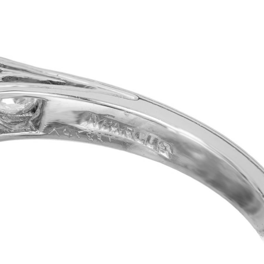 Marcus & Co. GIA 6.35 Carat Diamond Platinum Three-Stone Engagement Ring For Sale 2