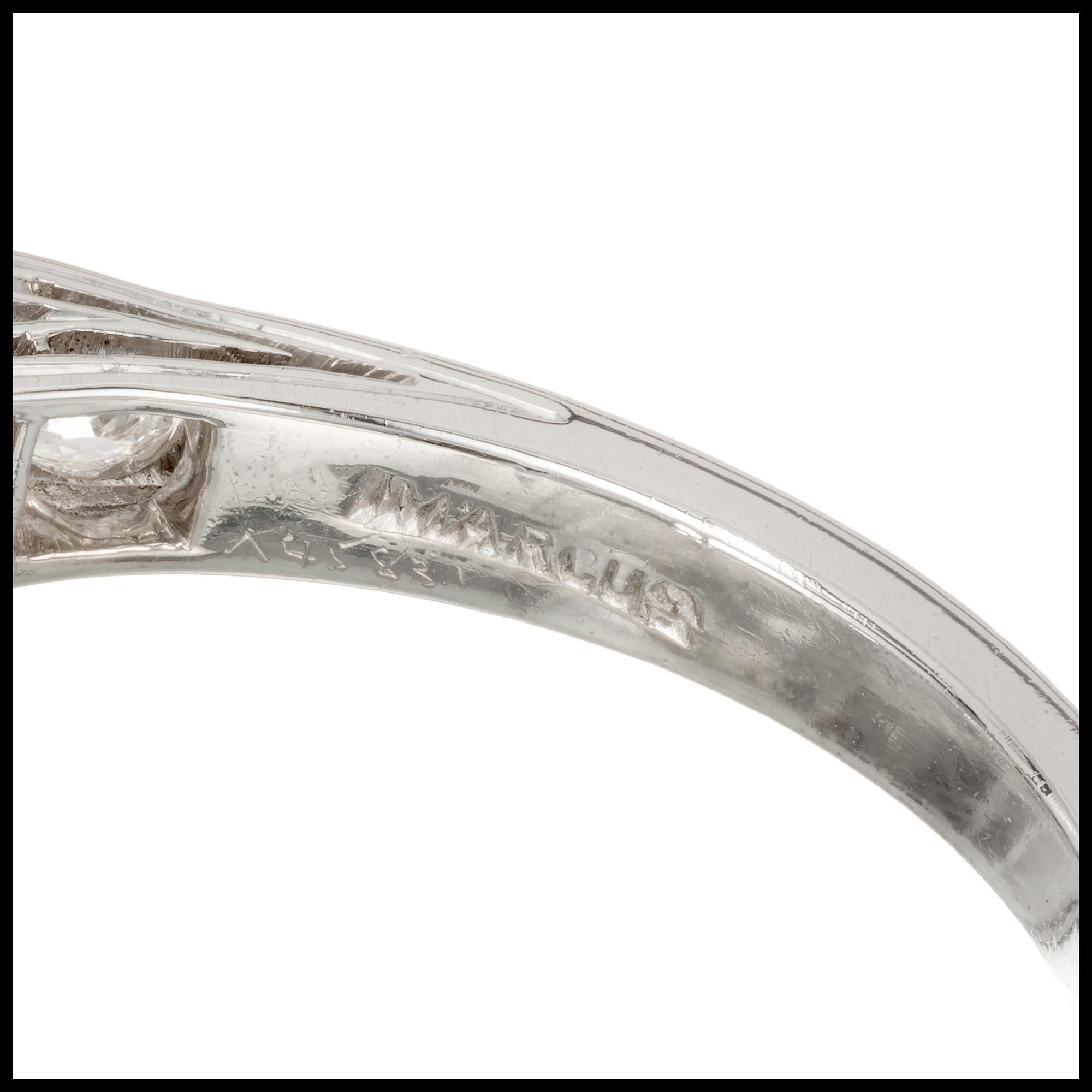 Women's Marcus & Co. GIA 6.35 Carat Diamond Platinum Three-Stone Engagement Ring For Sale