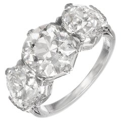 Marcus & Co. Verlobungsring mit drei Steinen, GIA 6,35 Karat Diamant Platin