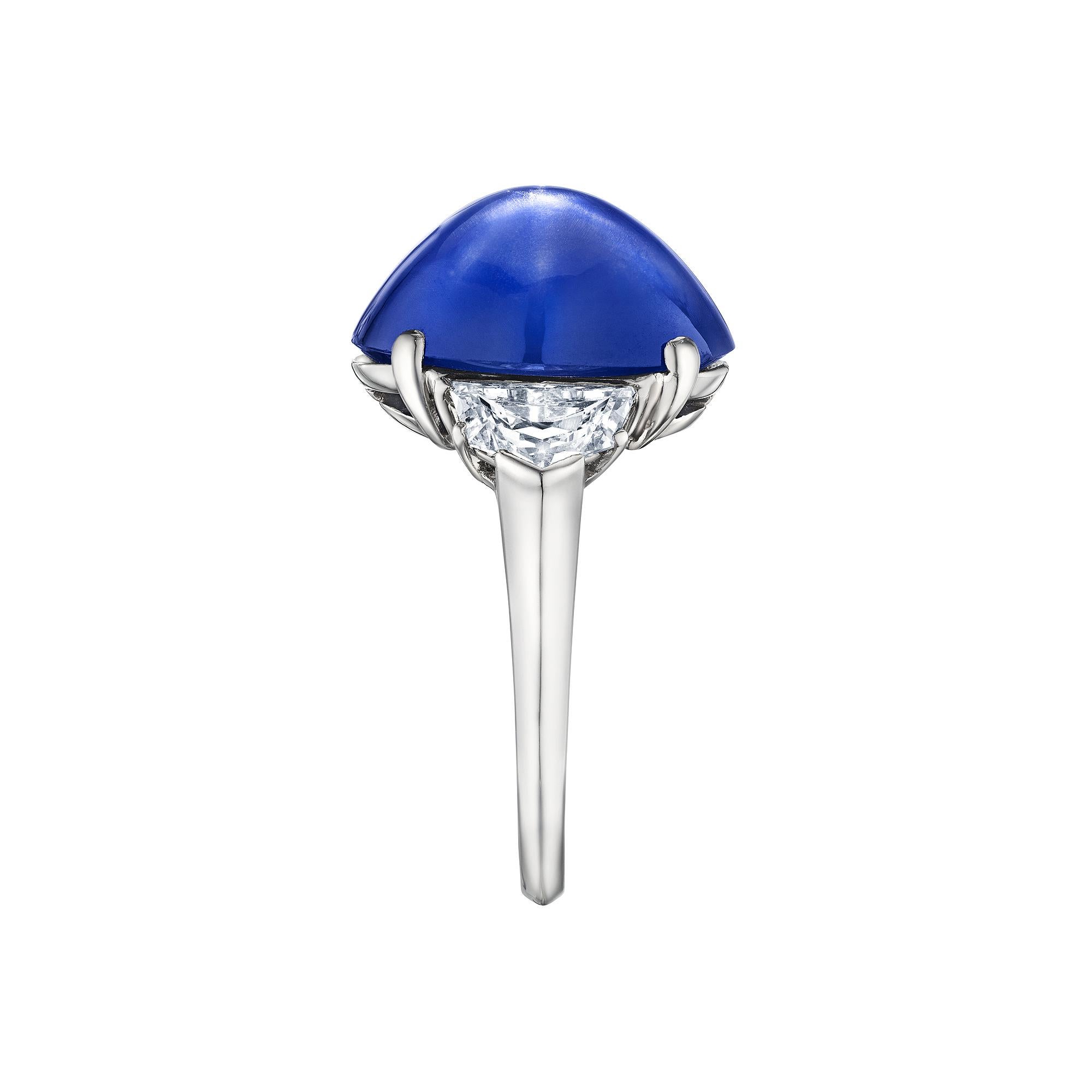 Thank your lucky stars.  This incredible Marcus & Co. 12.86 carat, AGL certified, natural Burmese cabochon star sapphire, diamond, and platinum vintage ring will leave you applauding.  Circa 1935. AGL certification #1145173  Shield cut side diamonds