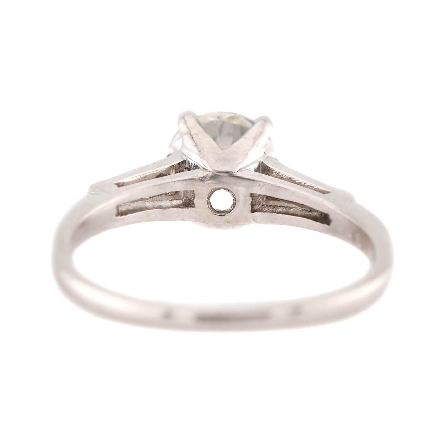 MARCUS & CO. Anillo de compromiso de diamantes retro en platino 1.01 ct en Bueno estado para la venta en Narberth, PA