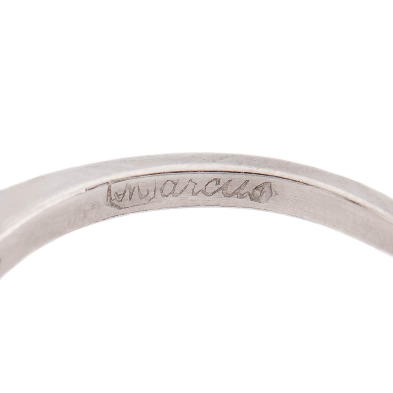 De las mujeres MARCUS & CO. Anillo de compromiso de diamantes retro en platino 1.01 ct en venta