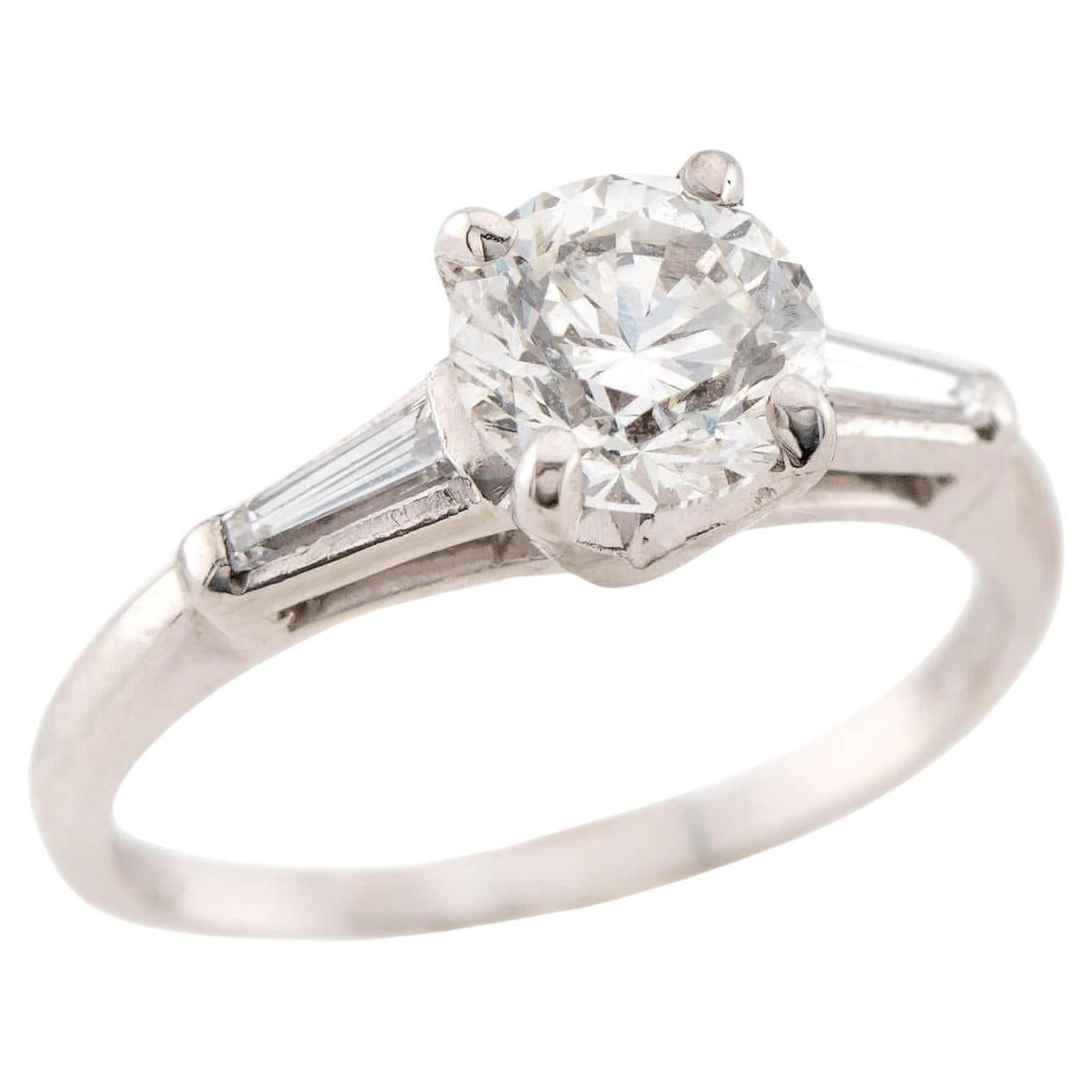MARCUS & CO. Retro Platinum Diamond Engagement Ring 1.01ct