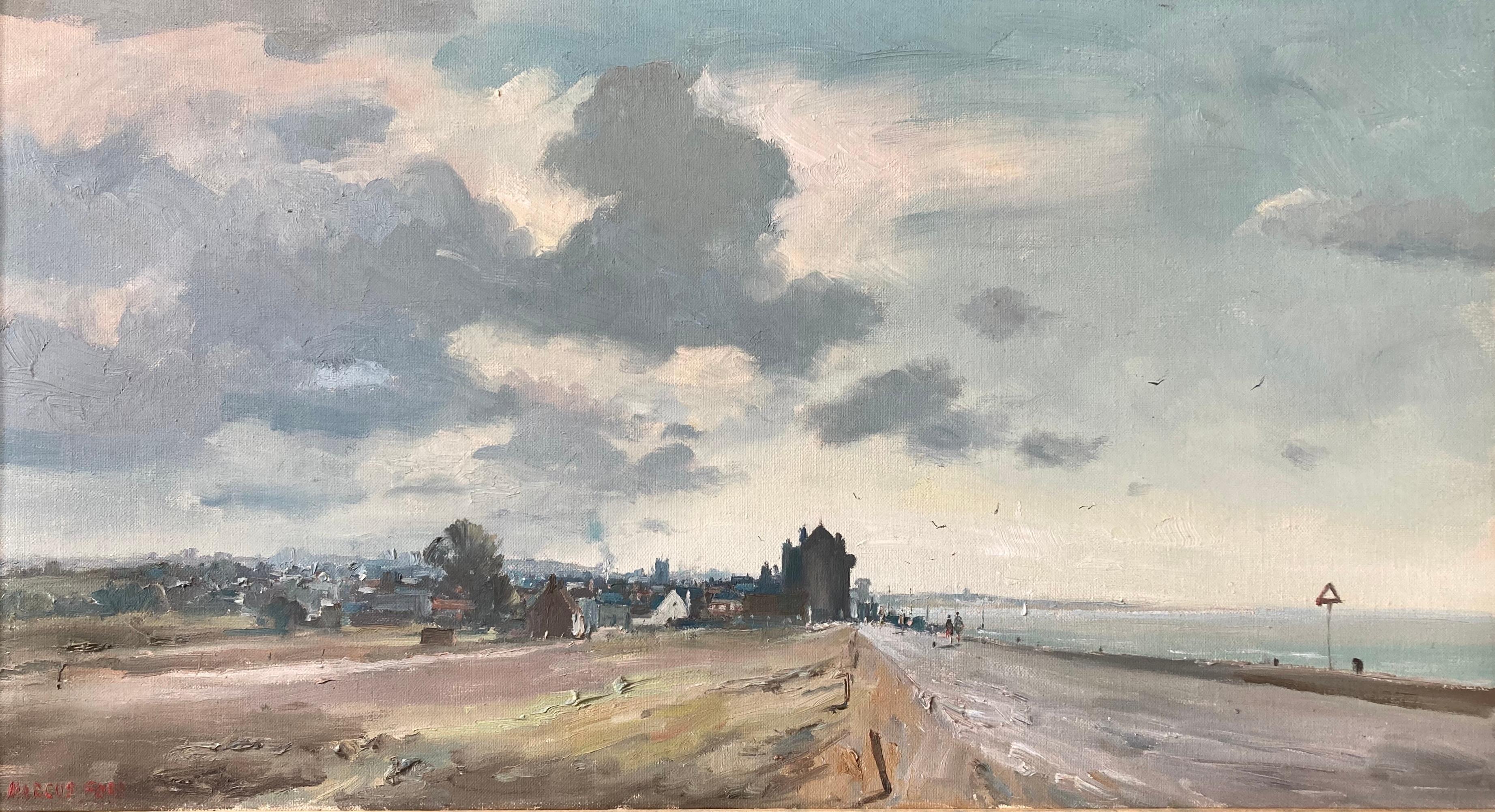 Marcus Ford, Aldeburgh beach,  Impressionist scene - Painting by marcus ford