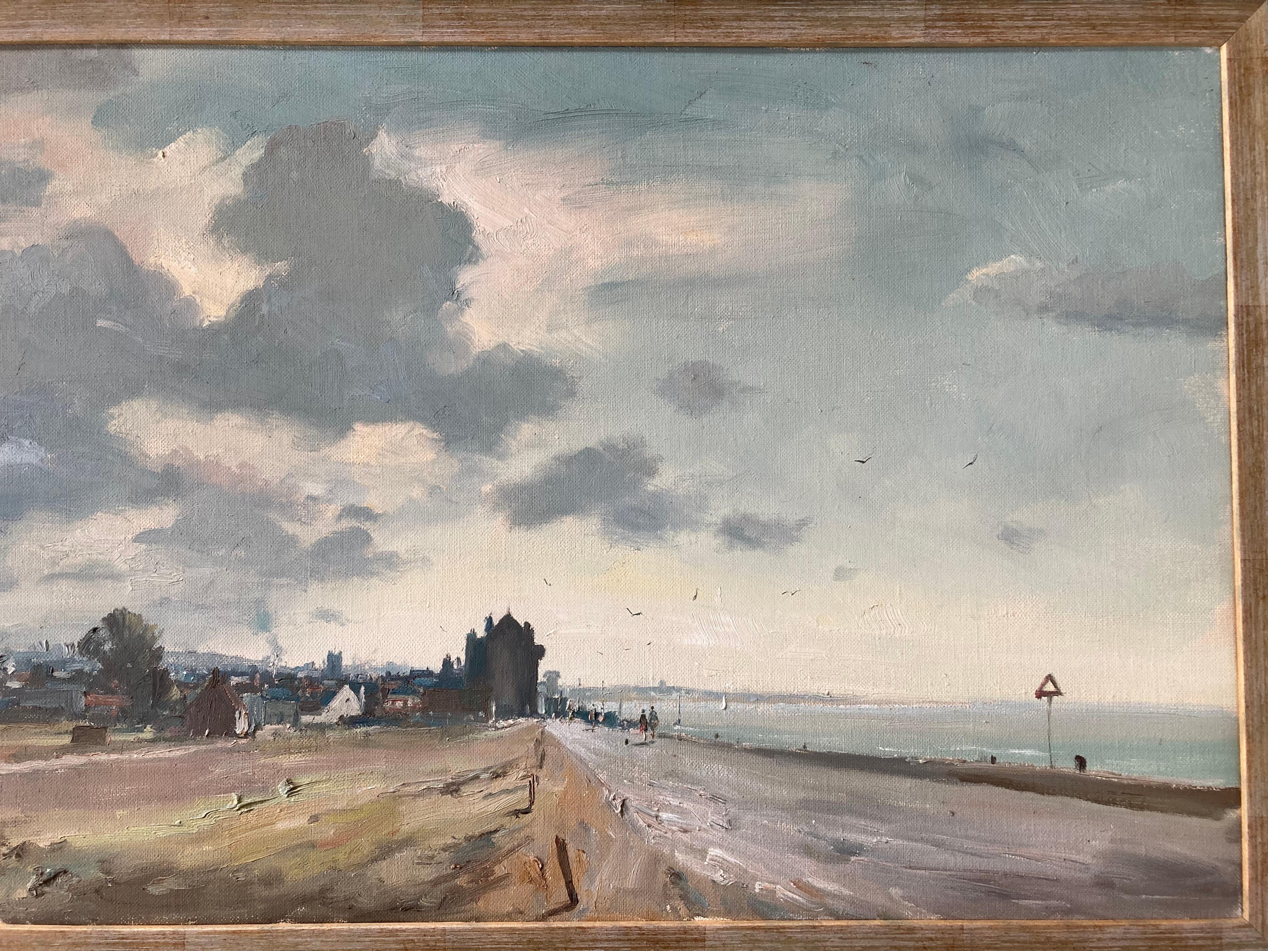 A panoramic view of this well known view painted in an Impressionistic style.

Marcus Ford (1914-1989)
Aldeburgh beach
Signed
Oil
18 x 33 inches without frame
21 x 36 inches with frame

Marcus Holley Ford was born at Hornchurch, Essex on 12 February