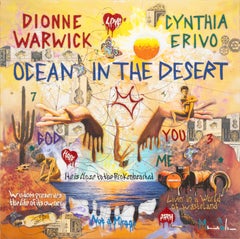 Marcus Glenn Ocean In The Desert Signed Dionne Warwick Embellished Giclee Canvas