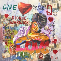 Marcus Glenn One Heart Can Change the World Signed Dionne Warwick Giclee Canvas