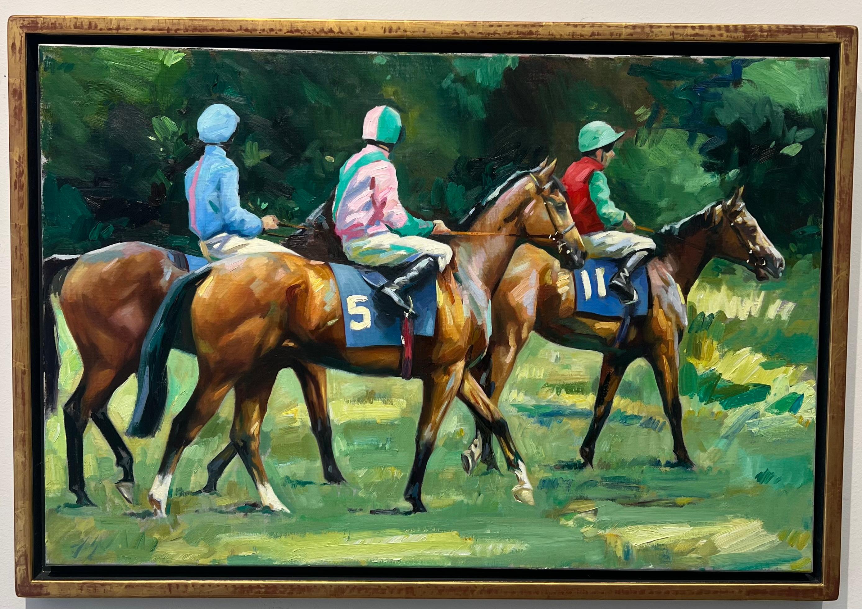 Jockeys in Goodwood – Painting von Marcus Hodge