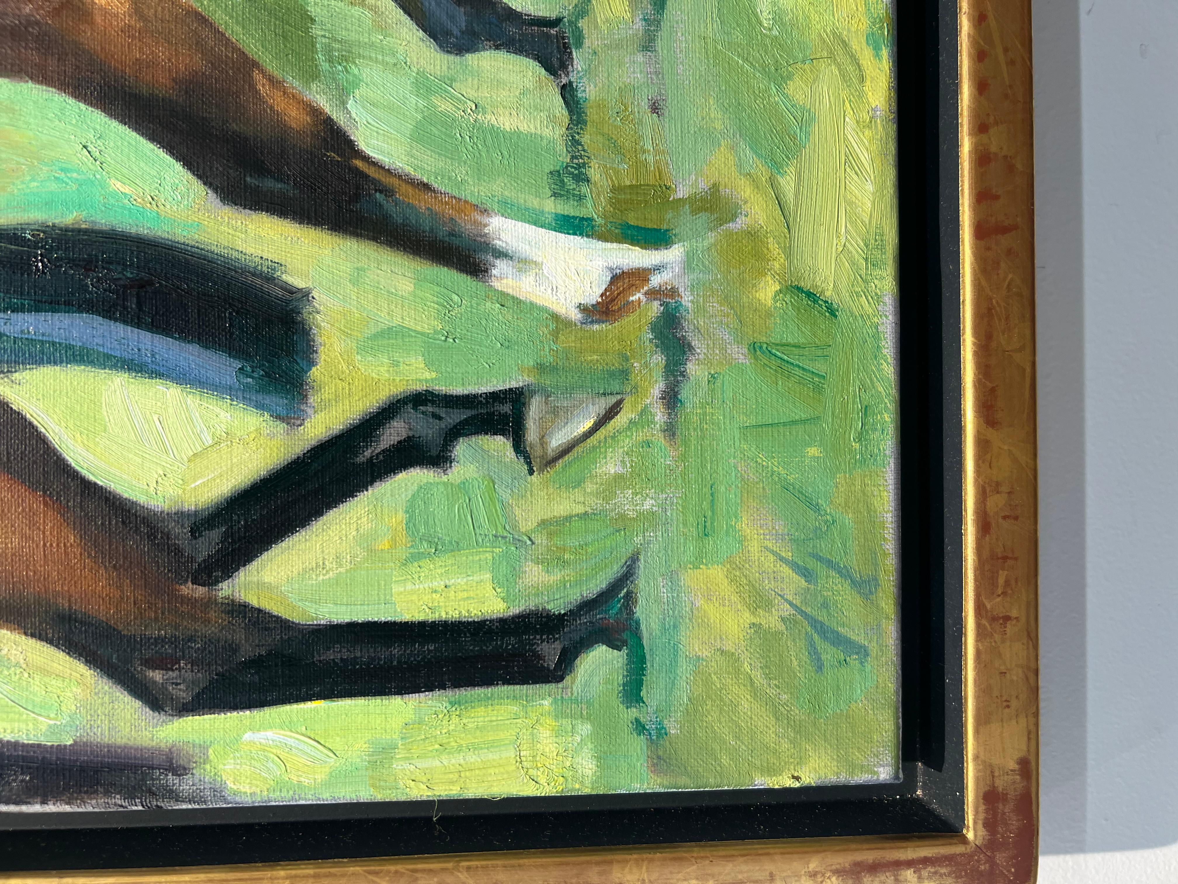 Jockeys in Goodwood (Schwarz), Animal Painting, von Marcus Hodge