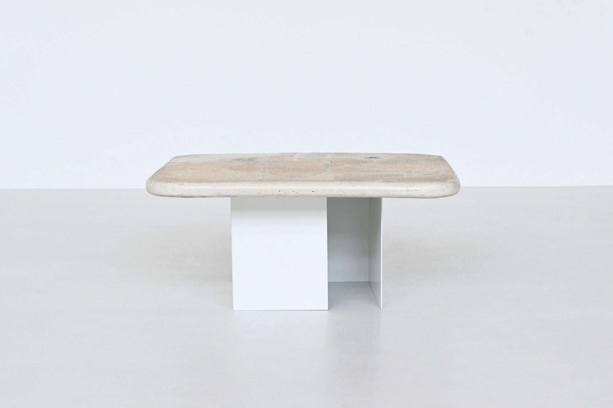Marcus Kingma square shaped coffee table in white The Netherlands 1992 3