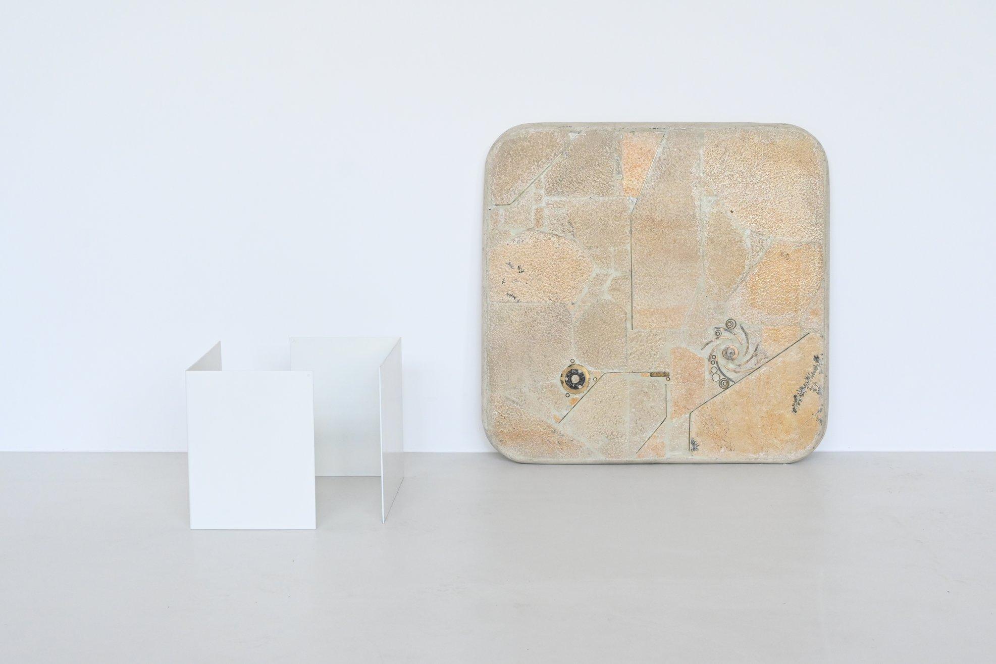 Table basse carrée blanche Marcus Kingma, Pays-Bas, 1992 13