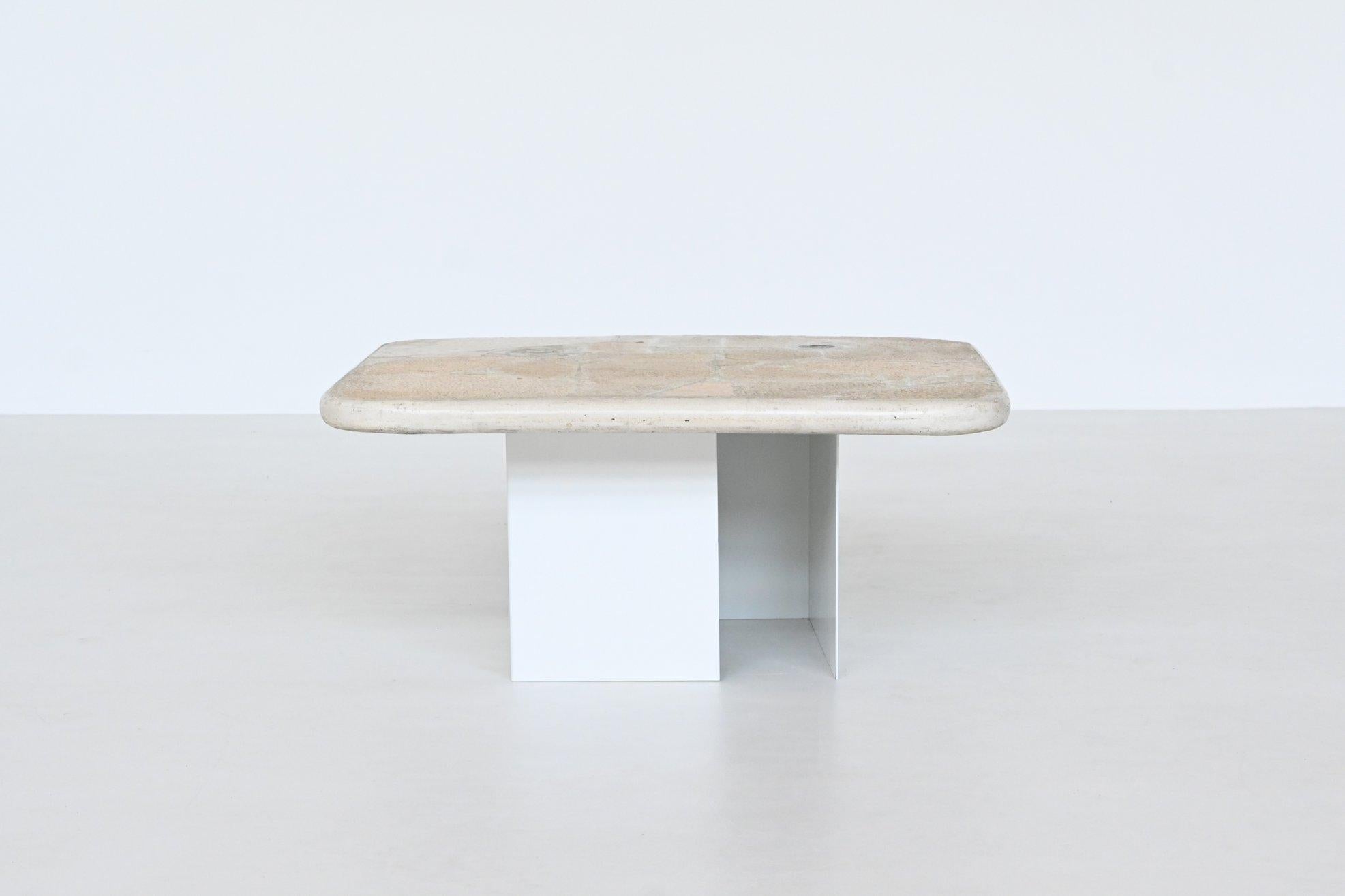 Table basse carrée blanche Marcus Kingma, Pays-Bas, 1992 3