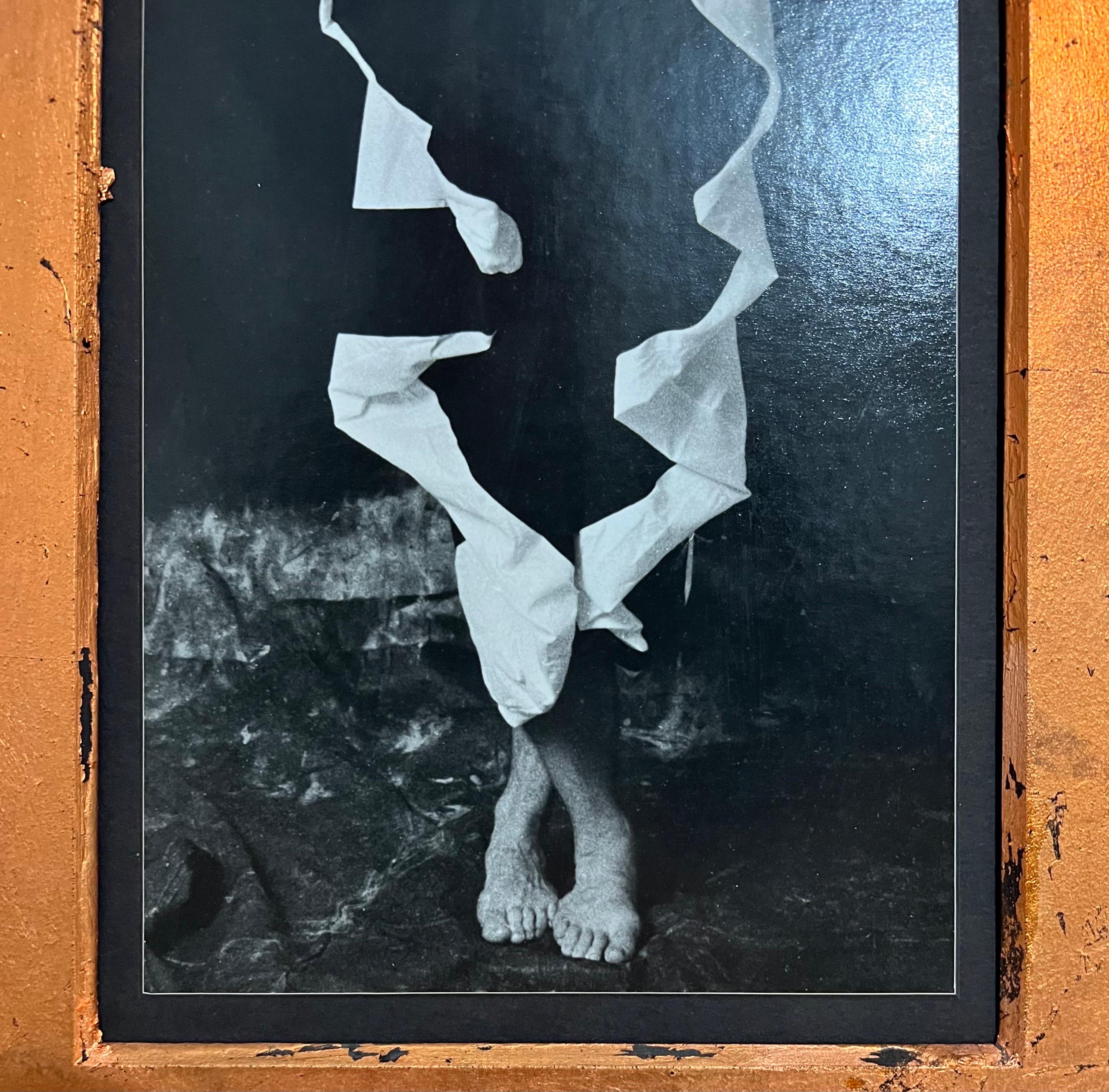 Vintage Silver Gelatin Print Photograph Marcus Leatherdale Shrouded Figure Photo For Sale 2