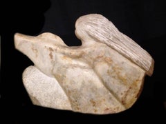 Vintage Woman on a Horse; Marcus Lyons (American 1949); alabaster