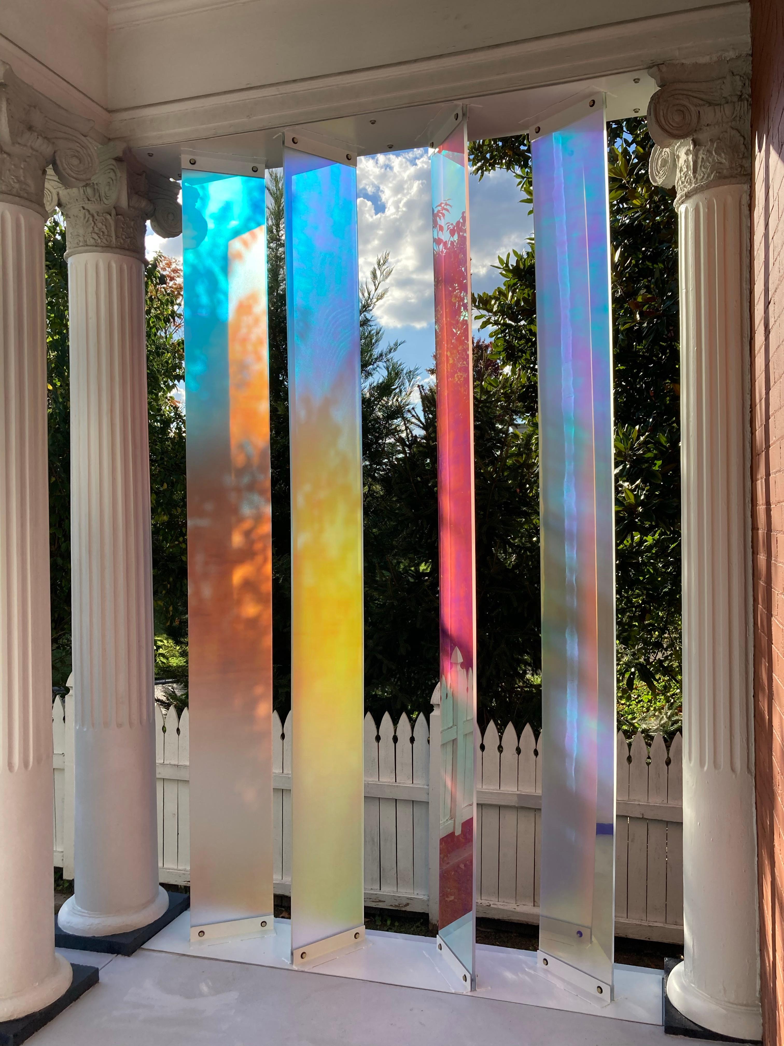 LIGHT SUPPORT - a sculpture installation, polycarbonate acrylic and steel - Contemporary Sculpture by Marcus Manganni