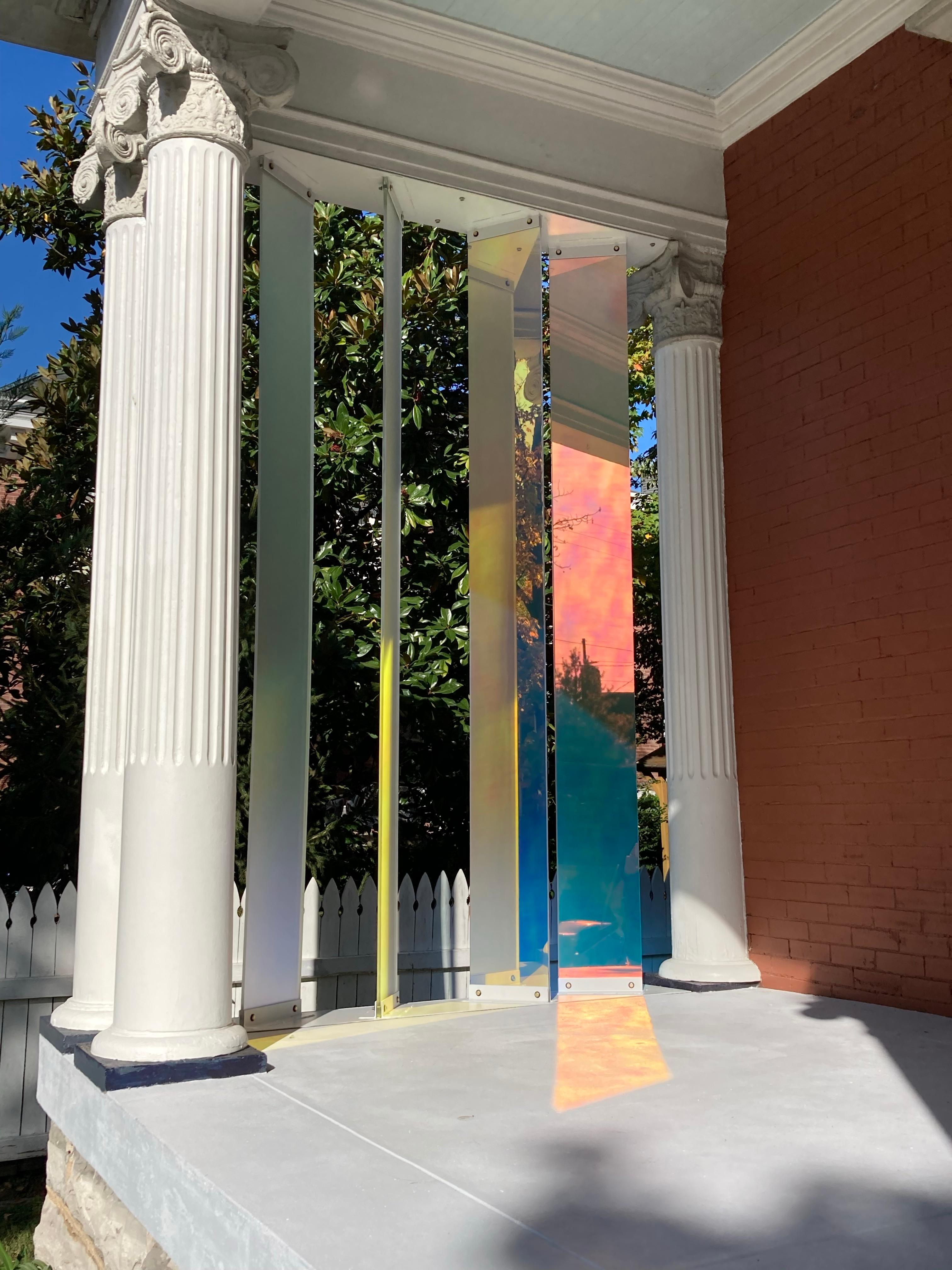 The artist works directly with the collector through the gallery to create commissioned based site specific installations such as Light Support listed here.

This ethereal installation titled Light Support, installed at a private residence, consists