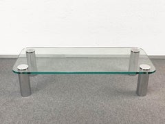 "Marcuso" Coffee Table by Marco Zanuso for Zanotta Rectangular Glass Italy 1970s
