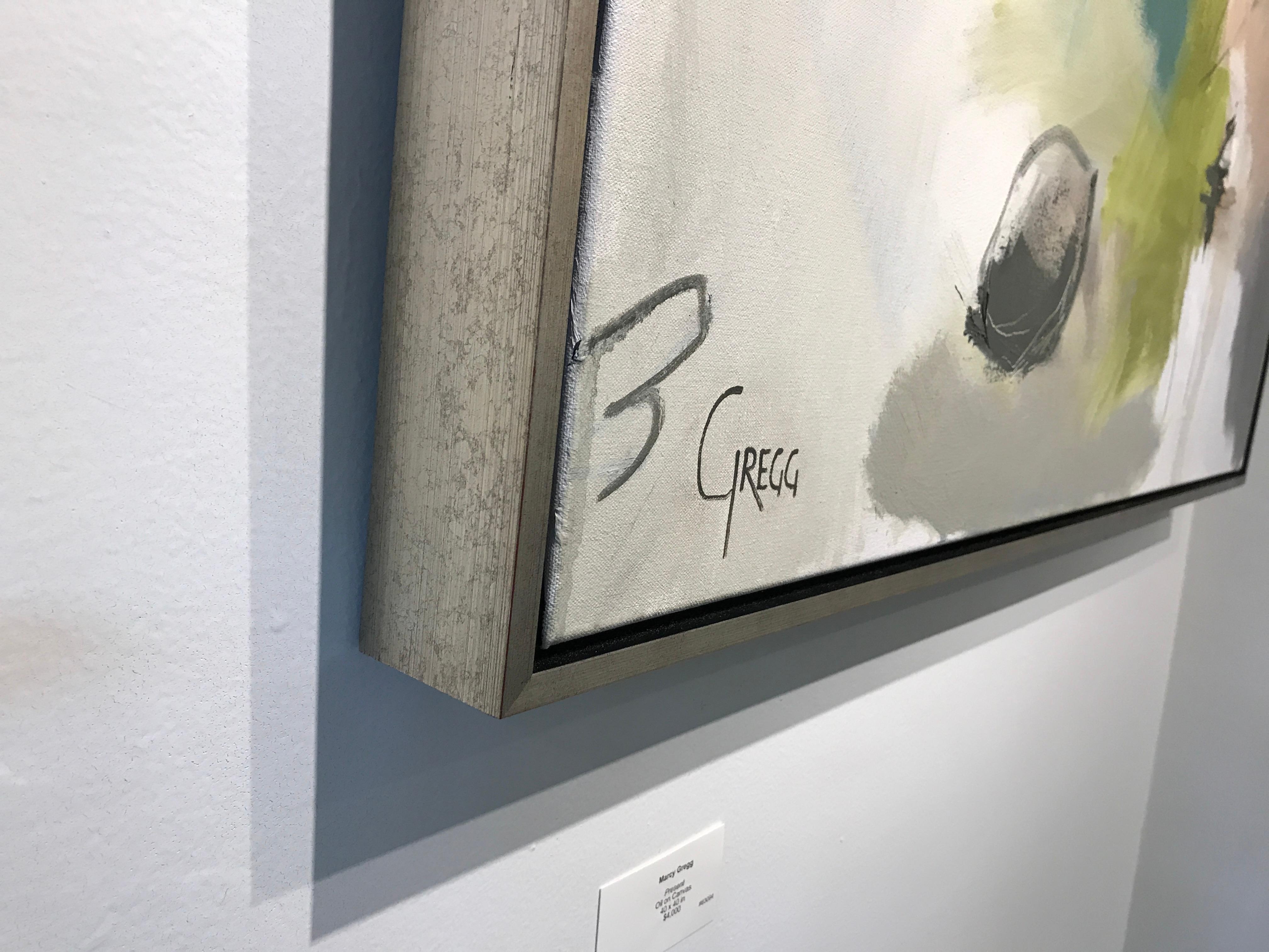 Present, Marcy Gregg, Large Square Framed Soft Abstract Painting 3