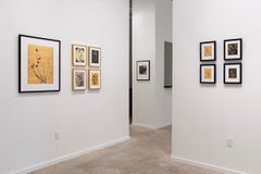 Carduus Nutans Sways di Marcy Palmer, 2021, foglia d'oro 24k su vellum