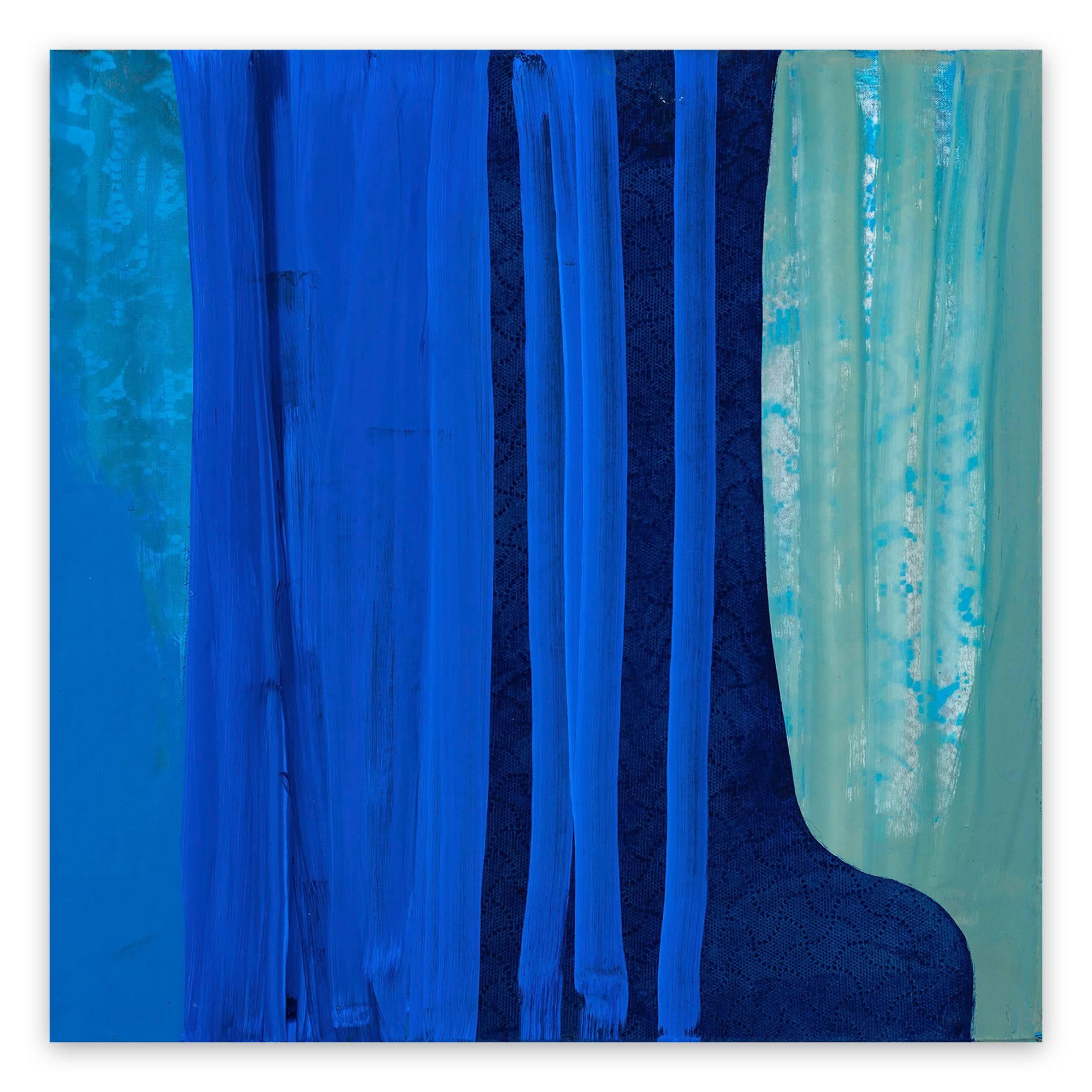 Marcy Rosenblat Abstract Painting – Blaues Etui (Abstraktes Gemälde)