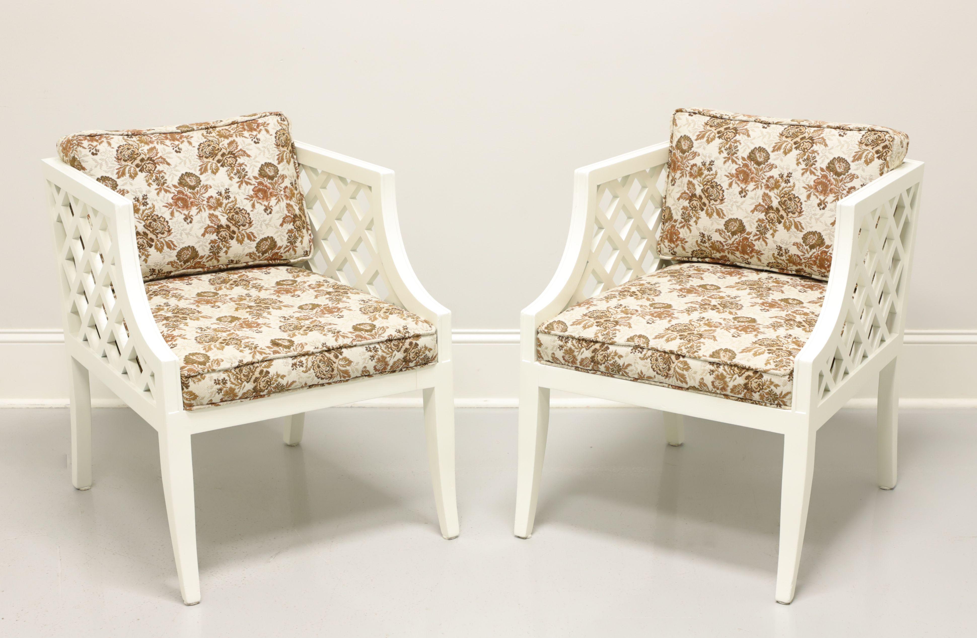 MARDEN Mid Century Ivory Painted Occasional Chairs - Pair For Sale 5